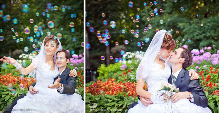 mylnye-puzyri-na-svadebnyh-foto Какие мелочи пригодятся для развлечения гостей на свадьбе