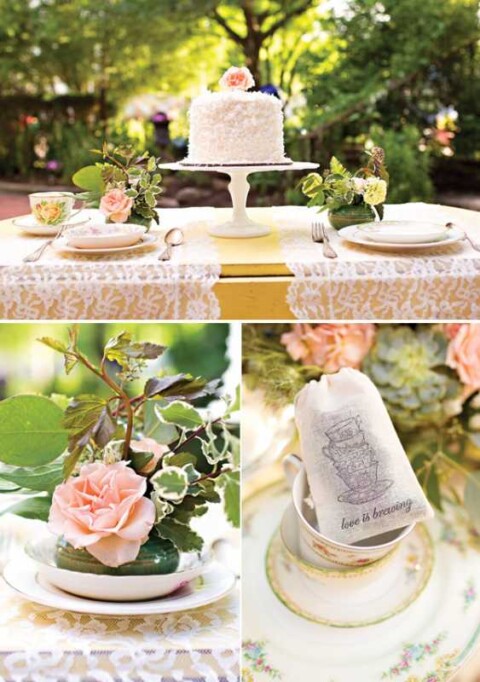 Восхитительная винтажная свадьба в стиле зеленого чая, с нотками романтики и нежности