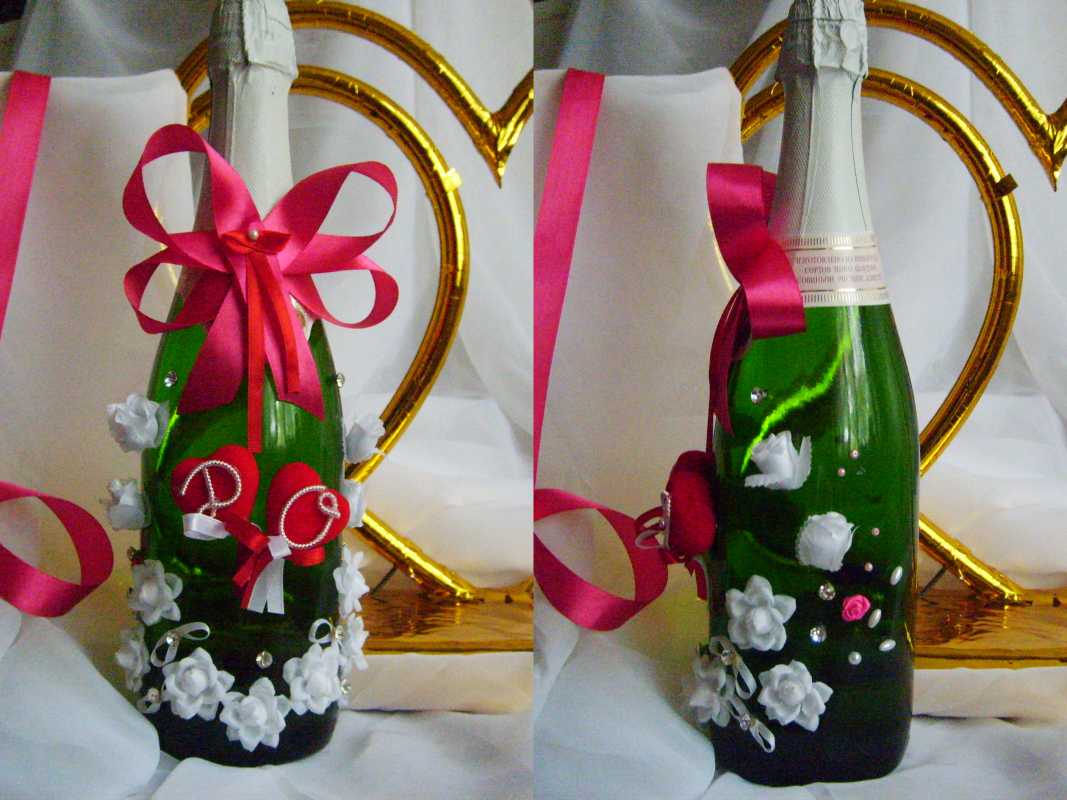 oformlenie-svadebnyh-butylok-3-1 Профессиональное оформление свадебных бутылок фото подборка самых удачных вариантов